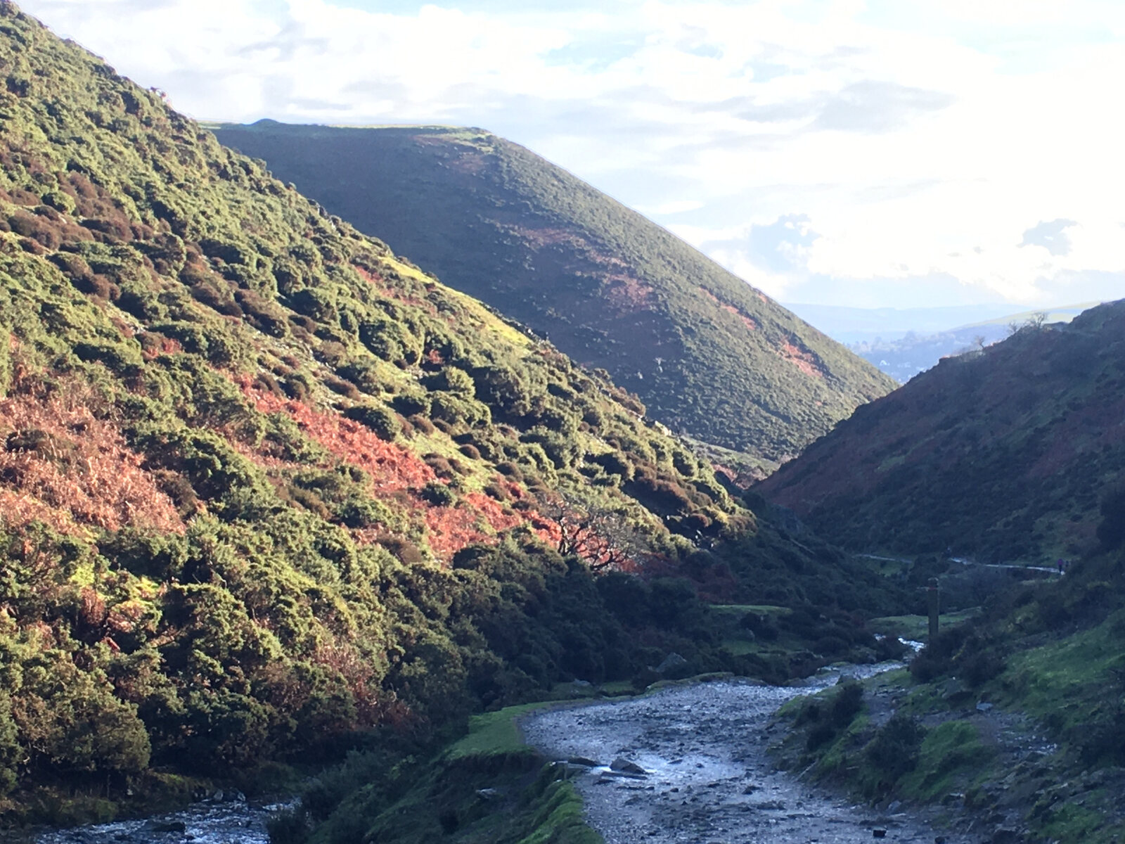 A path through a steep-sided Shropshire valley
